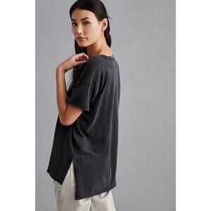 Women's Size XS Pilcro The Jordyn Perfect Oversized Cotton-Slub T-Shirt in Grey